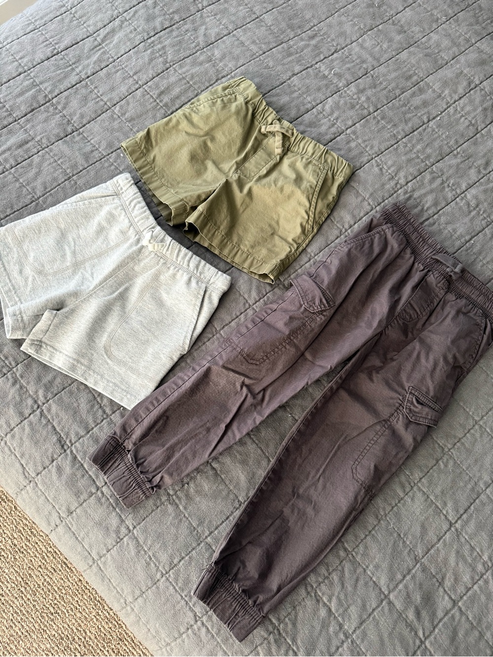 Carter's Olive, Light Gray & Brown Kids Shorts and Joggers